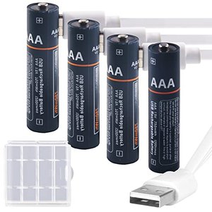 Kamnnor Wiederaufladbare AAA Lithium-Batterien, 1,5 V USB Wiederaufladbare Batterie Li-Ion AAA Akkus