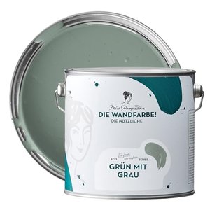 MissPompadour abwaschbare Wandfarbe Grün mit Grau 2,5L