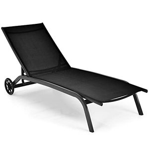 COSTWAY Sonnenliege mit Rollen