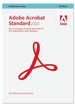 Adobe Acrobat Standard 2020 | Vollversion ohne Abo | unbegrenzt nutzbar | 1 Gerät | PC/Mac