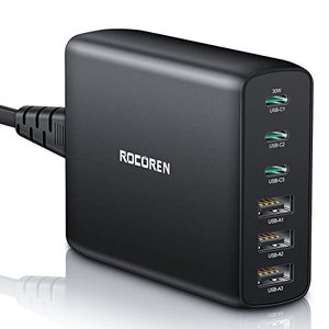 Rocoren USB-Mehrfach-Ladegerät 100W, 6 Ports