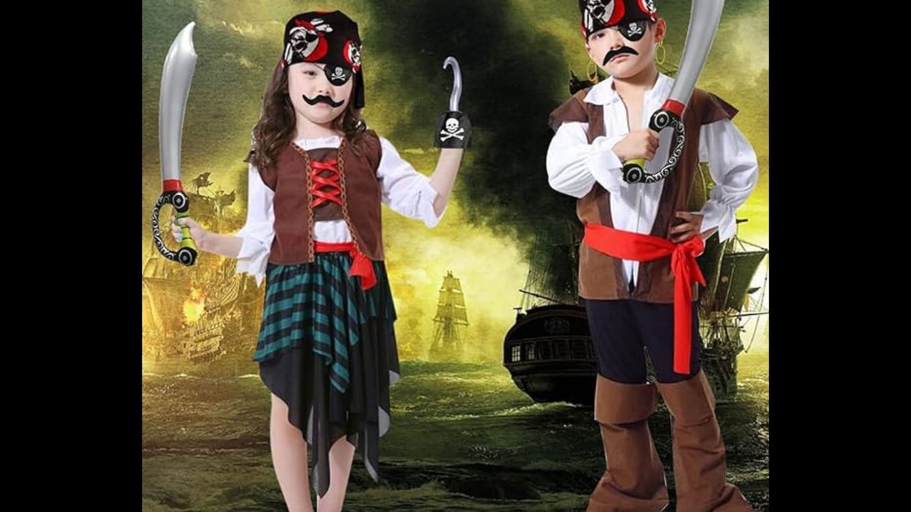 Piratenkostüm für Kinder, 3er-Set