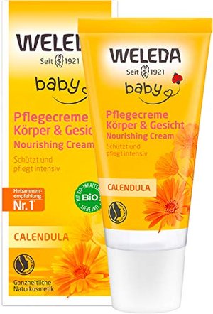 WELEDA Baby Calendula Pflegecreme, Naturkosmetik Körper und Gesicht Creme zur Pflege und Beruhigung 