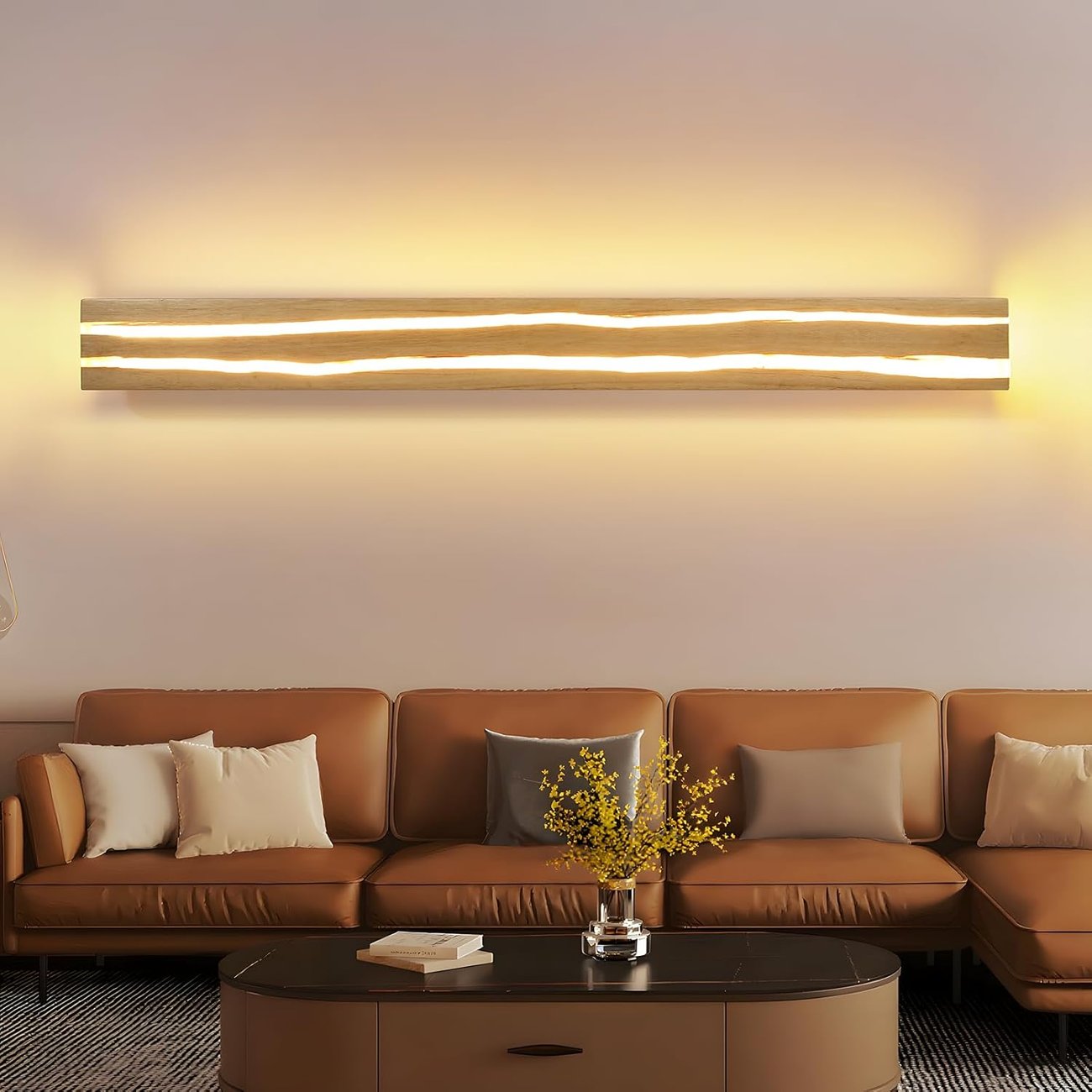 ZMH LED Wandleuchte Holz