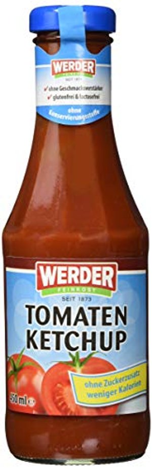 Werder Ketchup ohne Zuckerzusatz im 6er Pack (6 x 450 ml)