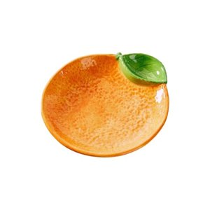 Florissima Keramik Teller Orangenform mit Blatt