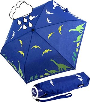 iX-brella Mini Kinderschirm mit Farbänderung bei Nässe Dinosaurier