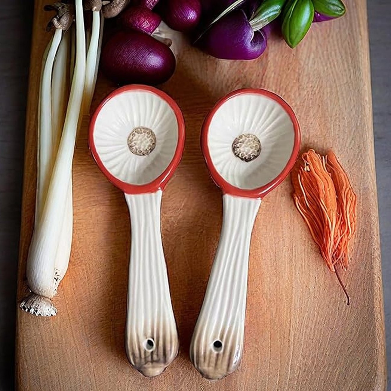 Pilzlöffel mit asiatischer Keramik