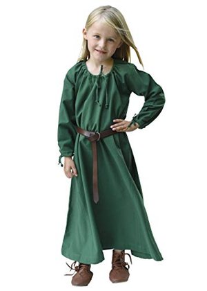 Battle-Merchant Kinder Mittelalterkleid Ana für Mädchen, Langarm, bodenlang