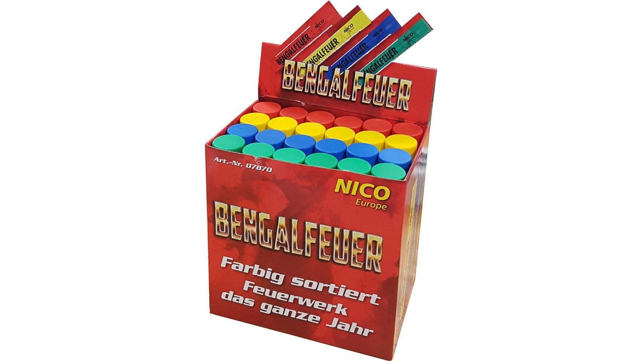 24 Bengalfeuer verschiedene Farben