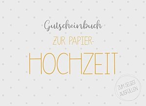 Gutscheinbuch zur Papier-Hochzeit zum selbst ausfüllen