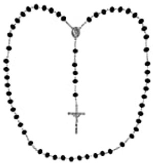 Rosenkranz mit Kreuz-Anhänger und Glasperlen 