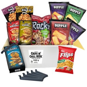 Tise Süsswaren Chips n Chill Box - Die Box zum Snacken (1Kg /12 Tüten)