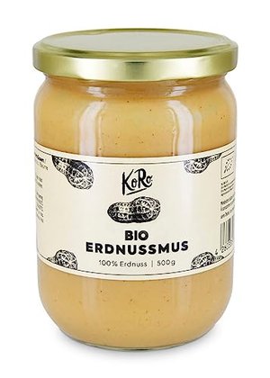 KoRo - Bio Erdnussmus 500 g - Mus aus 100% Erdnüssen ohne Zusatz von Zucker und Öl