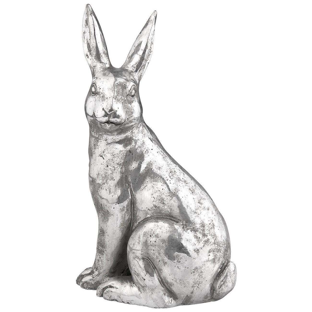 Großer Deko-Hase in Silber-Optik