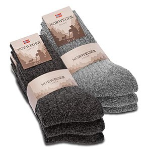 6 Paar Norweger Socken Damen mit Wolle