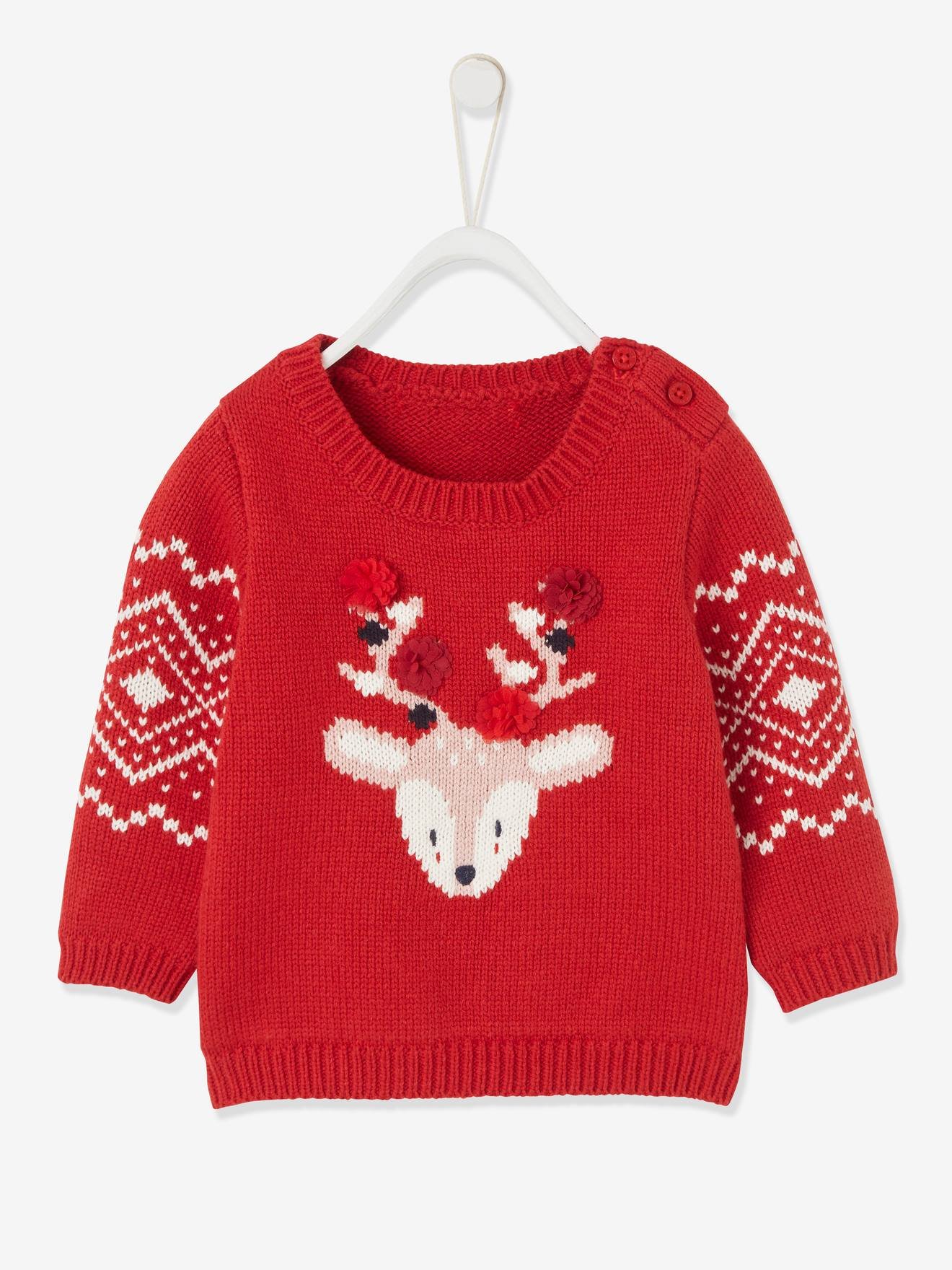 Vertbaudet Baby Weihnachts-Pullover mit Rentiermotiv