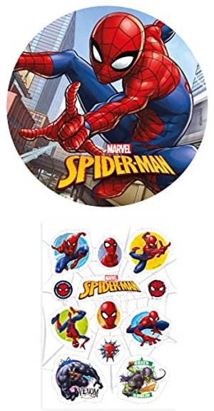 2er Set Spiderman Essbarer Tortenaufleger
