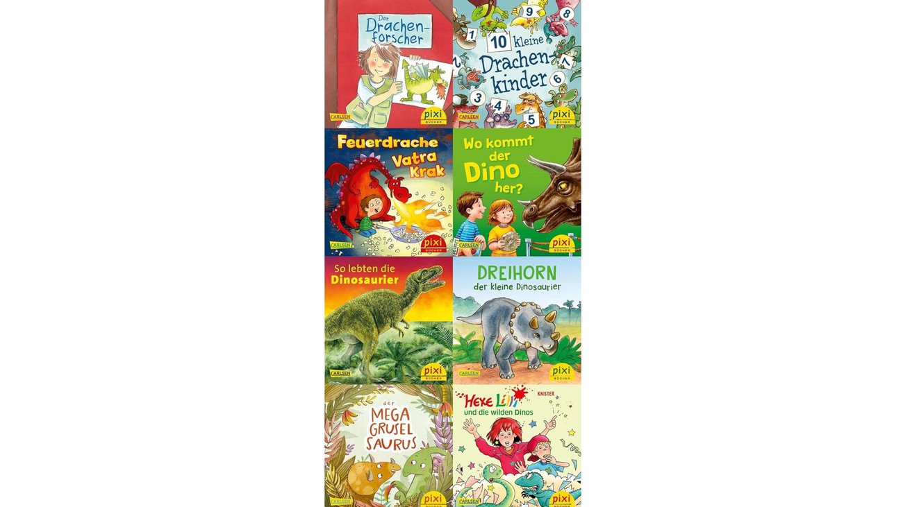 Pixi-8er-Set 279: Dinos und Drachen bei Pixi (8x1 Exemplar) (279)