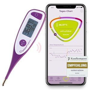 cyclotest mySense Bluetooth Basalthermometer inkl. zertifizierter App für Verhütung, Zykluskontrolle