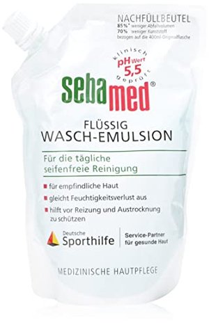Sebamed Flüssig Wasch-Emulsion Nachfüllbeutel 400 ml, seifenfreie Reinigung für empfindliche und pro