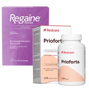 PRIOFORTA RedCare + Regaine® Frauen Lösung 2% im 3 Monats-Vorrat