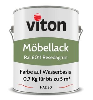 Viton Möbellack - 0,7 Kg - Seidenmatt Resedagrün