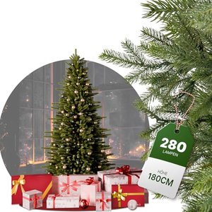 BoomDing Schmaler Weihnachtsbaum mit Beleuchtung | 180 cm hoch und 280 LED