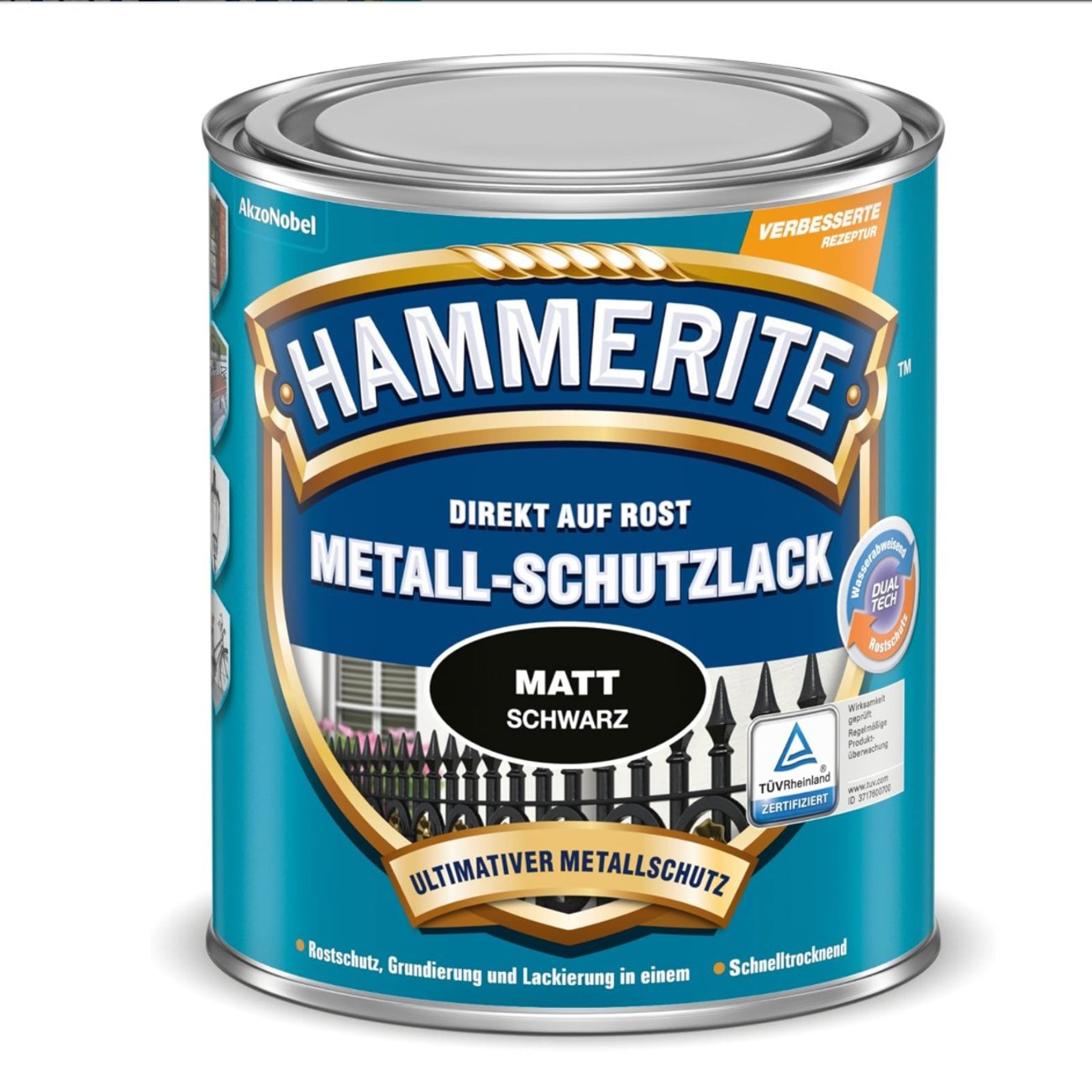 Hammerite Metallschutzlack - Schwarz, 250ml