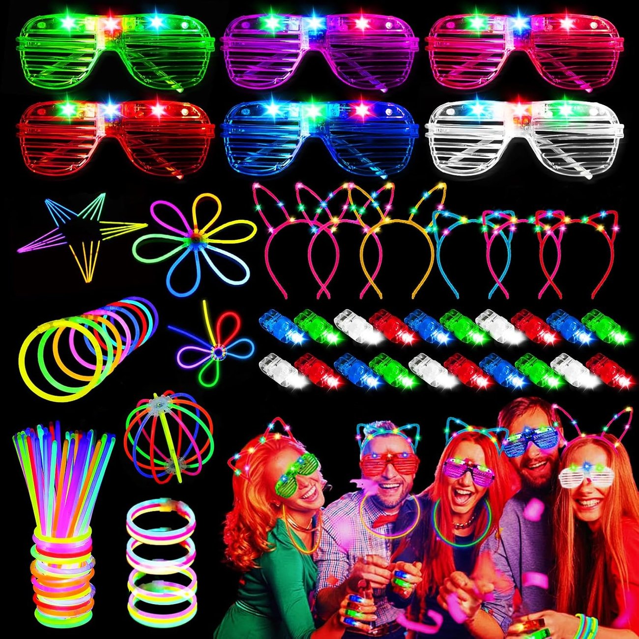 82 Stück Knicklichter Party Set, LED Brille