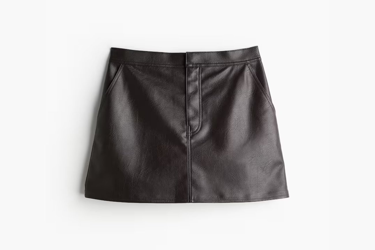 Coated mini skirt