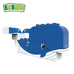 BiOBUDDi Bauset 2 in 1 Wal und Robbe, biologische Bausteine zum Stecken