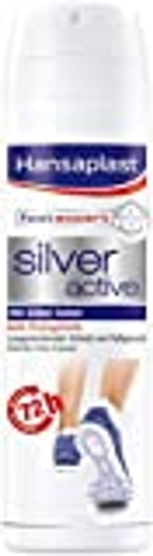 Hansaplast Silver Active Fußspray 150 ml Fußspray Antitranspirant mit 48h Schutz vor Fußgeruch und S