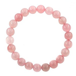 Rosenquarz Armband, 8 mm für Damen