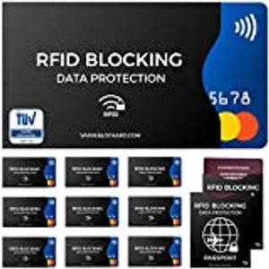 TÜV geprüfte RFID Blocking NFC Schutzhüllen (12 Stück)