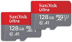 2x SanDisk Ultra microSDXC (128 GB) + SD-Adapter