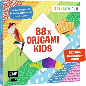 88 x Origami Kids – Rainbow Fun: Easy Papierfalten mit Anleitungen und 88 bunten Papieren zum Sofort