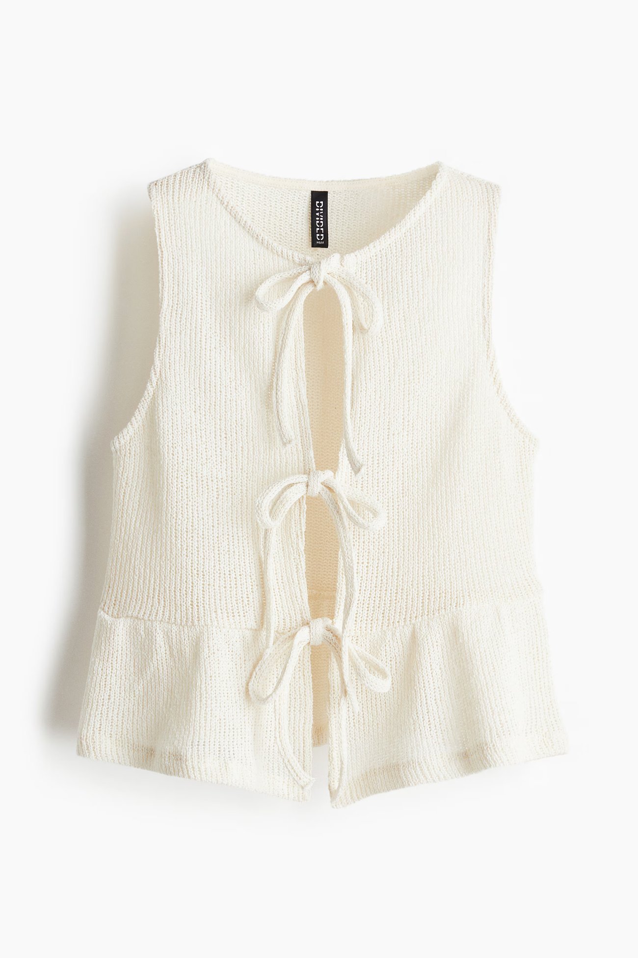 Offenes Peplum-Top - Weiß - Damen