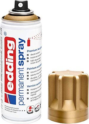 edding 5200 Permanent Spray - reichgold matt - 200 ml - Acryllack zum Lackieren und Dekorieren von G