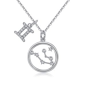 Sternzeichen-Kette 925 Sterling Silber 12 Sternzeichen-Anhänger