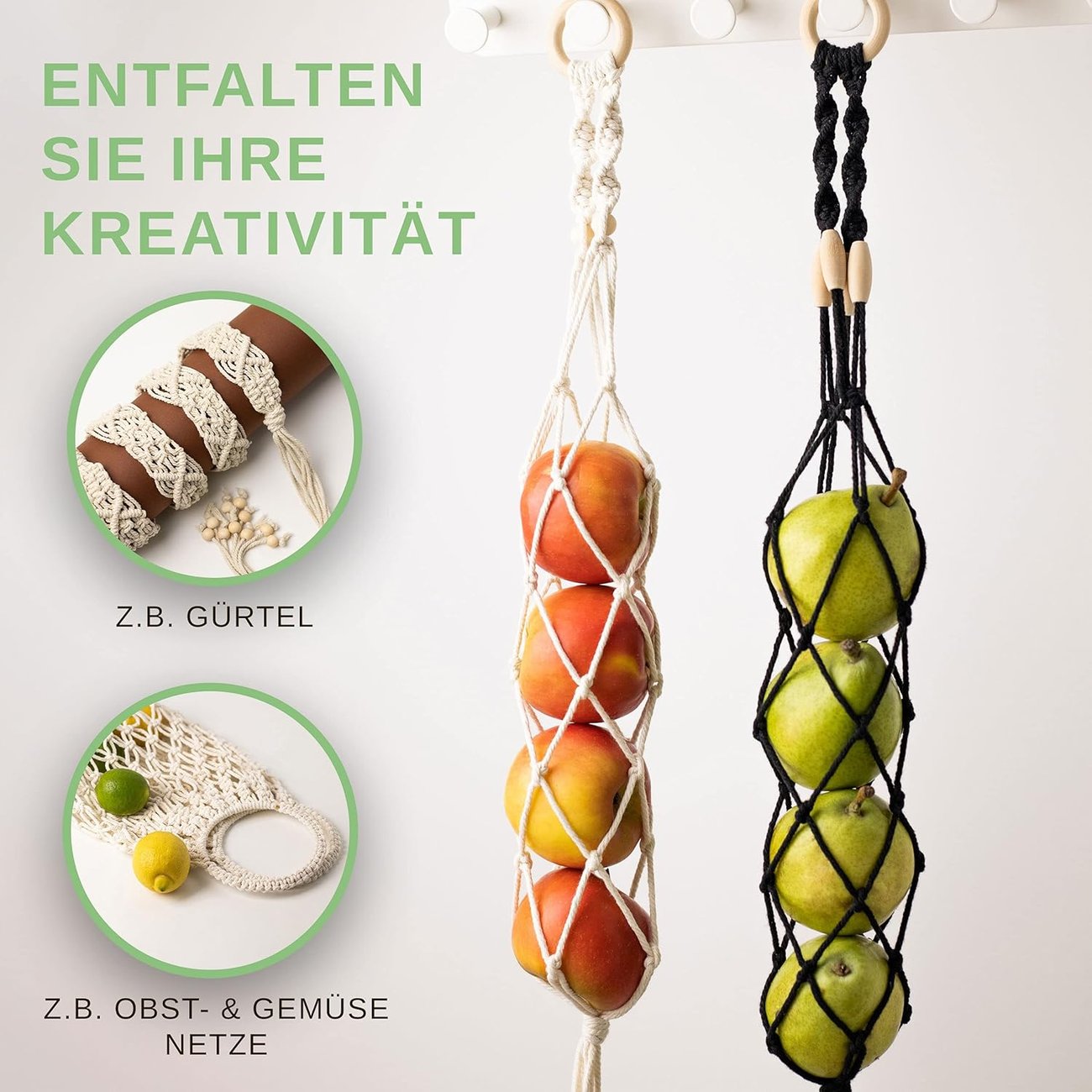 NOAH VERDE DIY Makramee-Set Anfänger mit Schritt-für-Schritt Anleitung