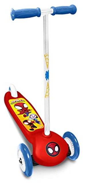 3W Steering Scooter Spiderman blau