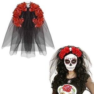 NET TOYS Tag der Toten Haarreif La Catrina Haarschmuck