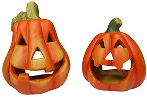 Kürbis Halloween Deko aus Keramik