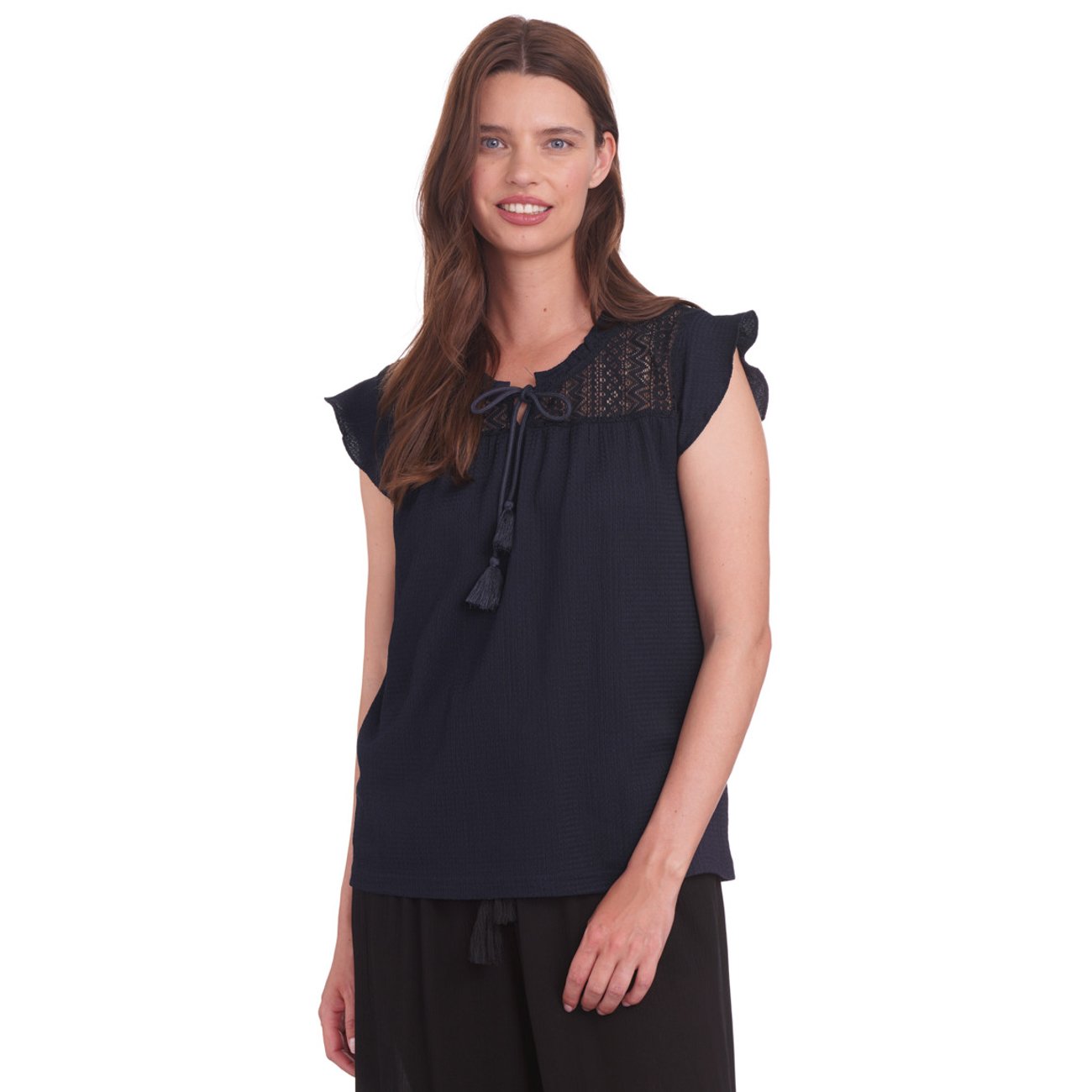 Blusenshirt aus strukturiertem Material