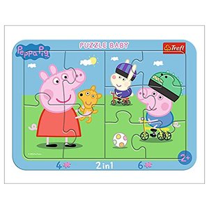 Rahmenpuzzle mit Unterlage, 10 Teile, Peppa Pig, für Kinder ab 2 Jahren