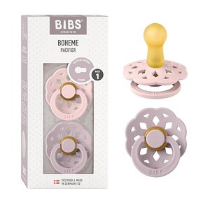 BIBS Boheme Schnuller 2er-Pack. BPA-frei. Kirschform Nippel, Größe 1