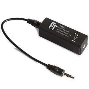 FeinTech ATG00101 Audio Masse-Trennglied Mantelstrom-Filter, 3,5 mm Klinke beseitigt Brummen schwarz