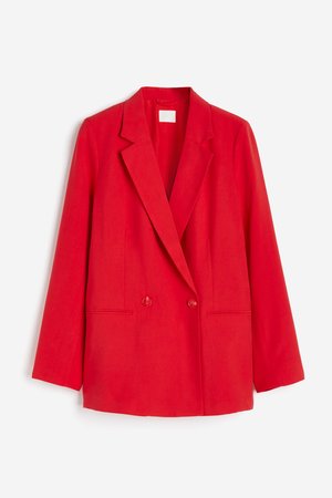 Zweireihiger Blazer - Rot - Damen