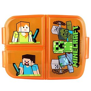 p:os p:os Minecraft Brotdose für Kinder mit 3 Fächern